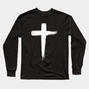 Holy Church Cross White Long Sleeve T-Shirt